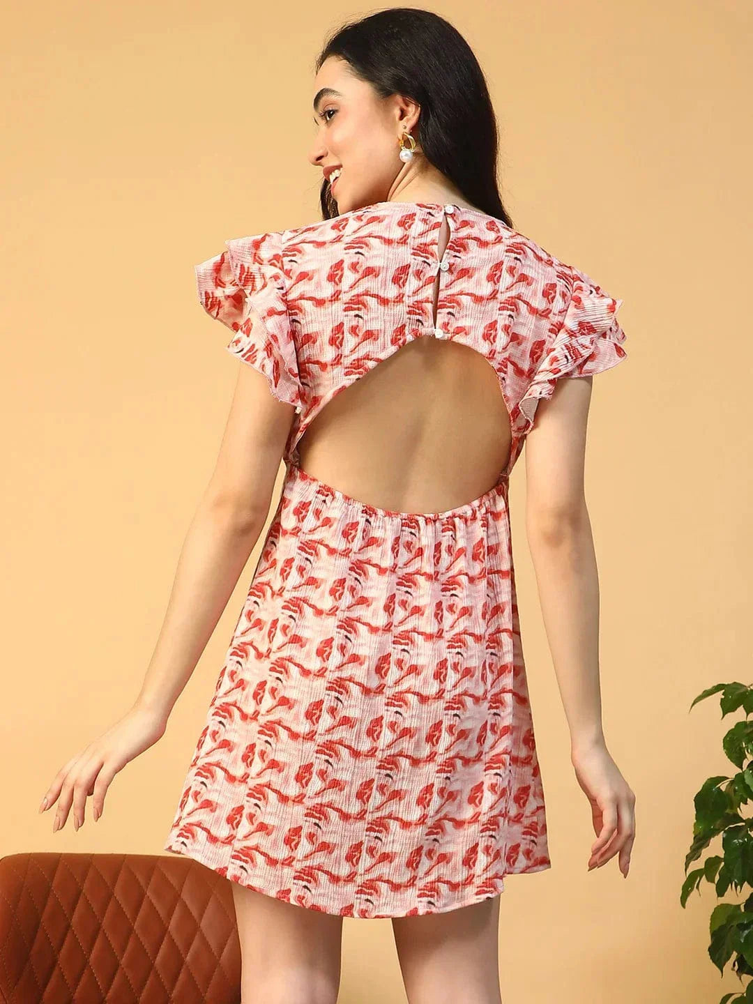 Rust Marble Print Dress