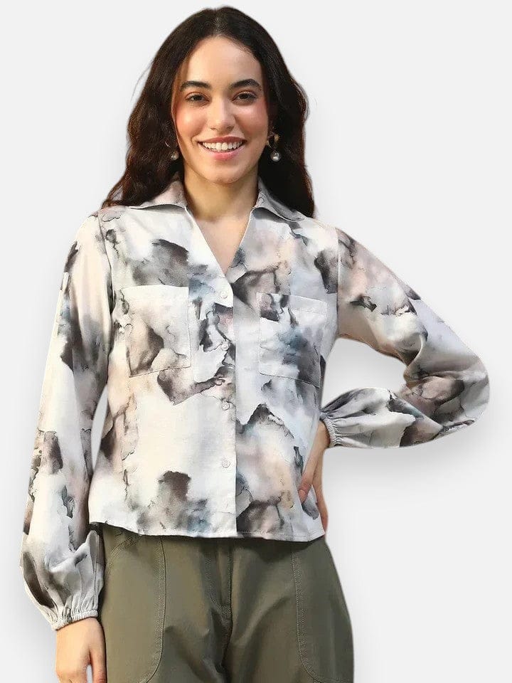 Multicolor Marble Print Shirt