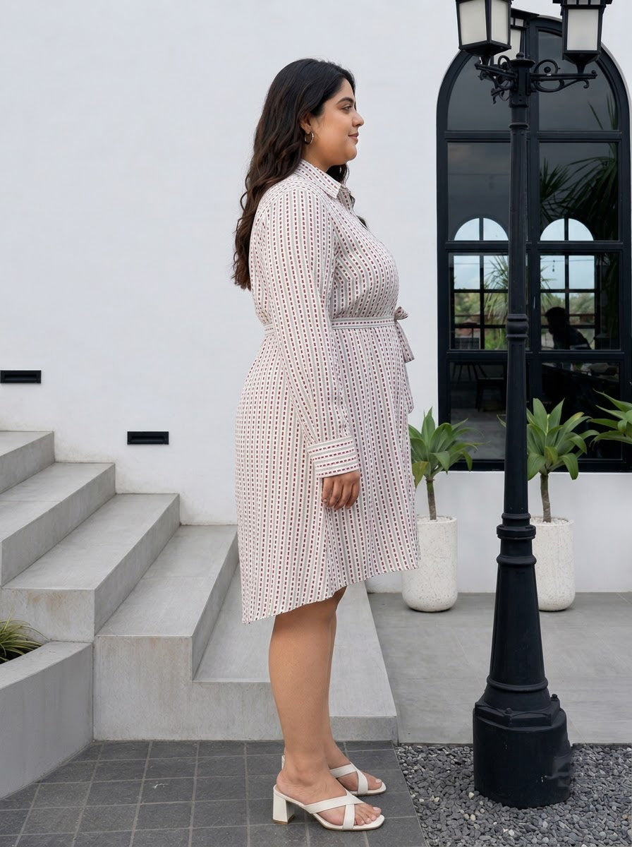 Plus Size White Cotton Dress