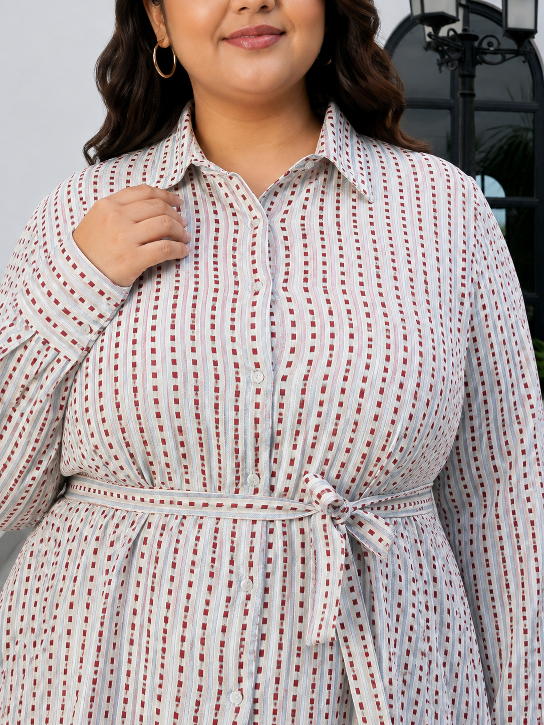 Plus Size White Cotton Dress