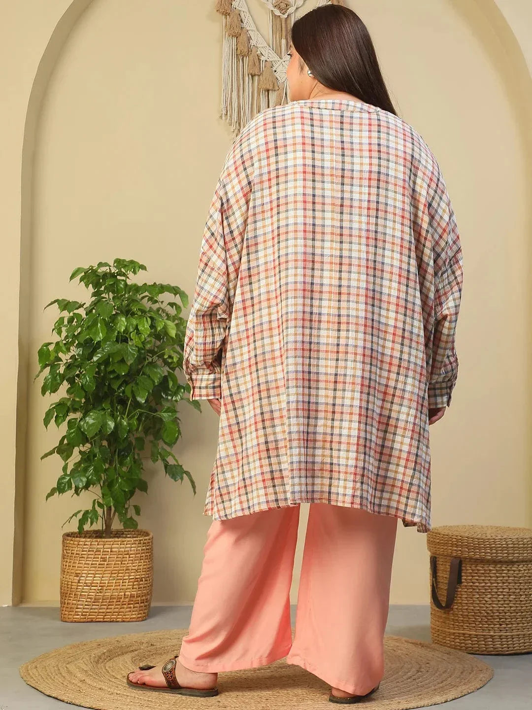 Plus Size Multicolor Cotton Tunic