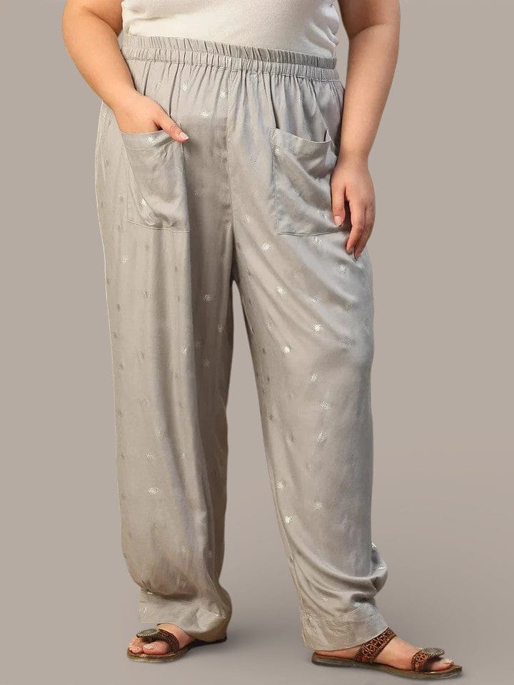 Plus Size Grey Trouser