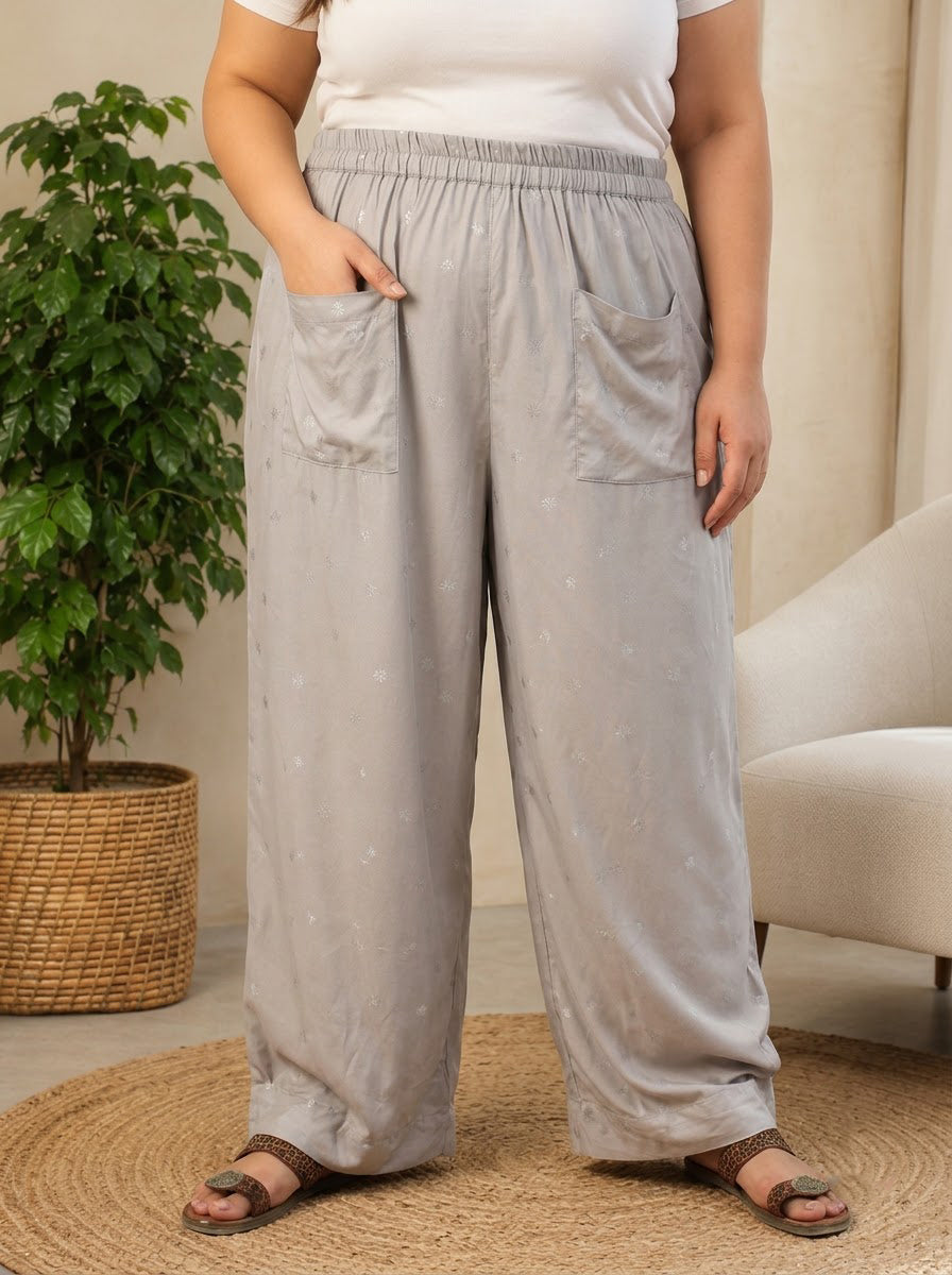 Plus Size Grey Trouser