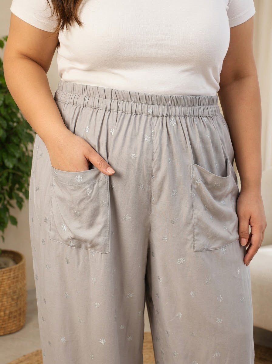 Plus Size Grey Trouser