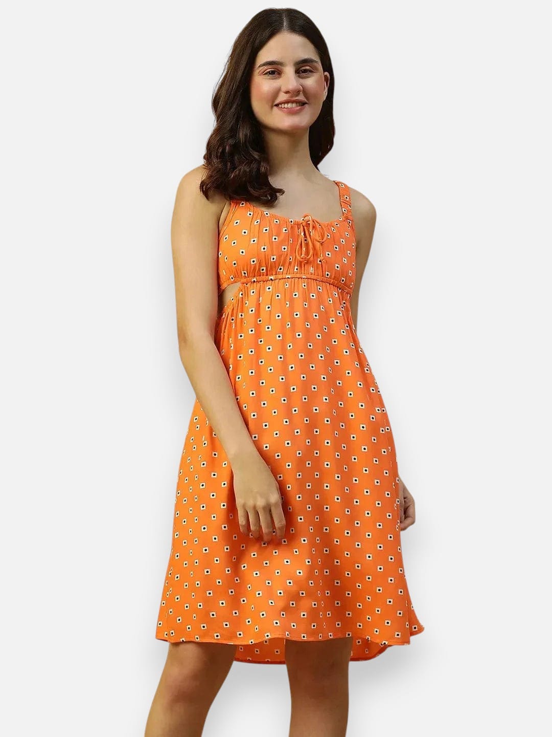 Orange Printed Dress