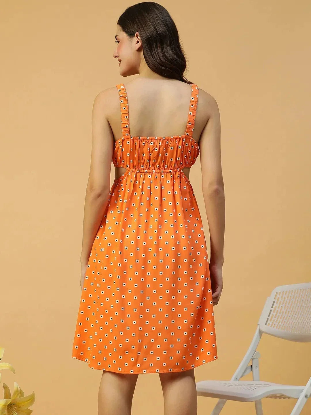Orange Printed Dress
