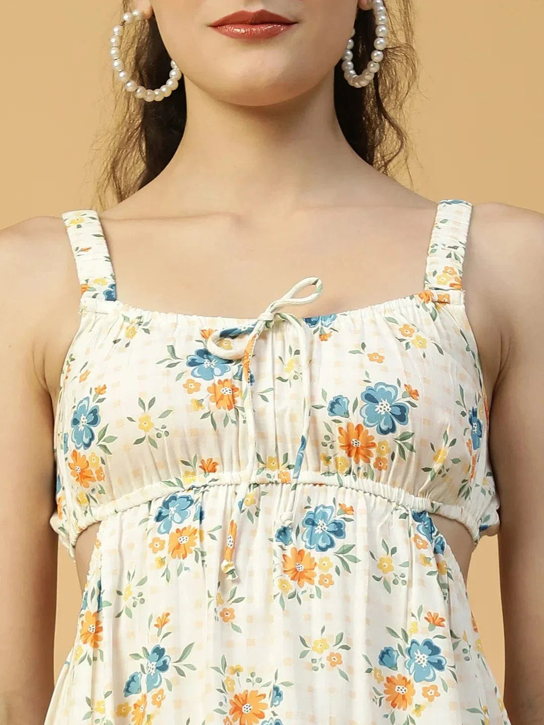 Off White Floral Dress