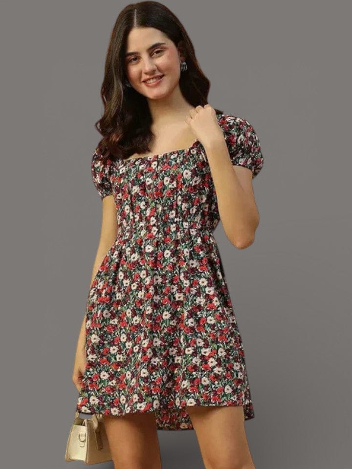 Multicolor Floral Print Dress