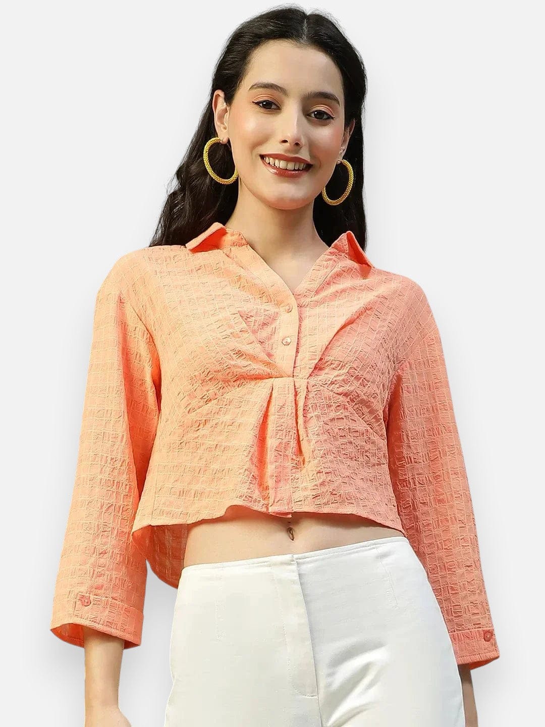 Coral Crop Shirt