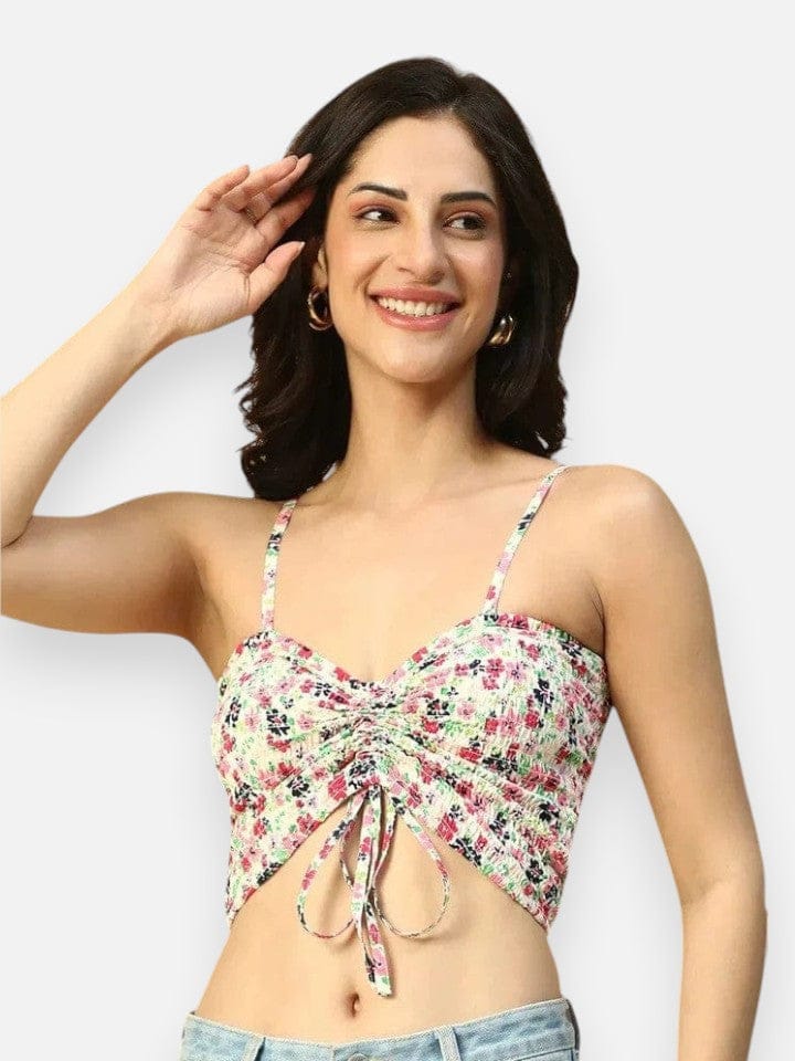Multicolor Floral Print Crop Top