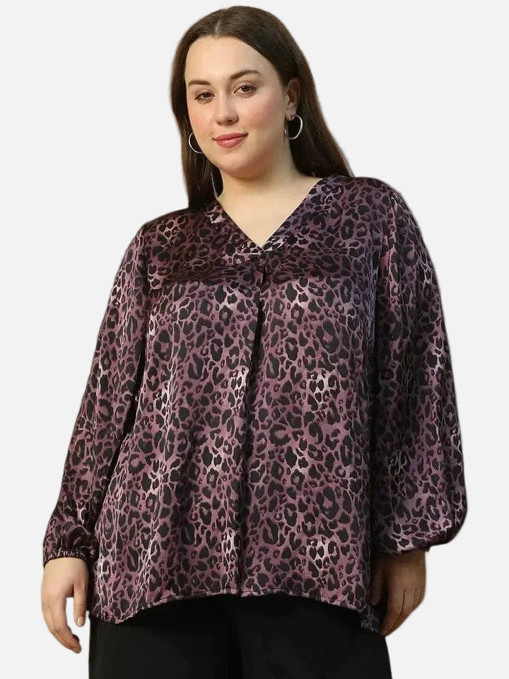 plus-size-top-wine-animal-print