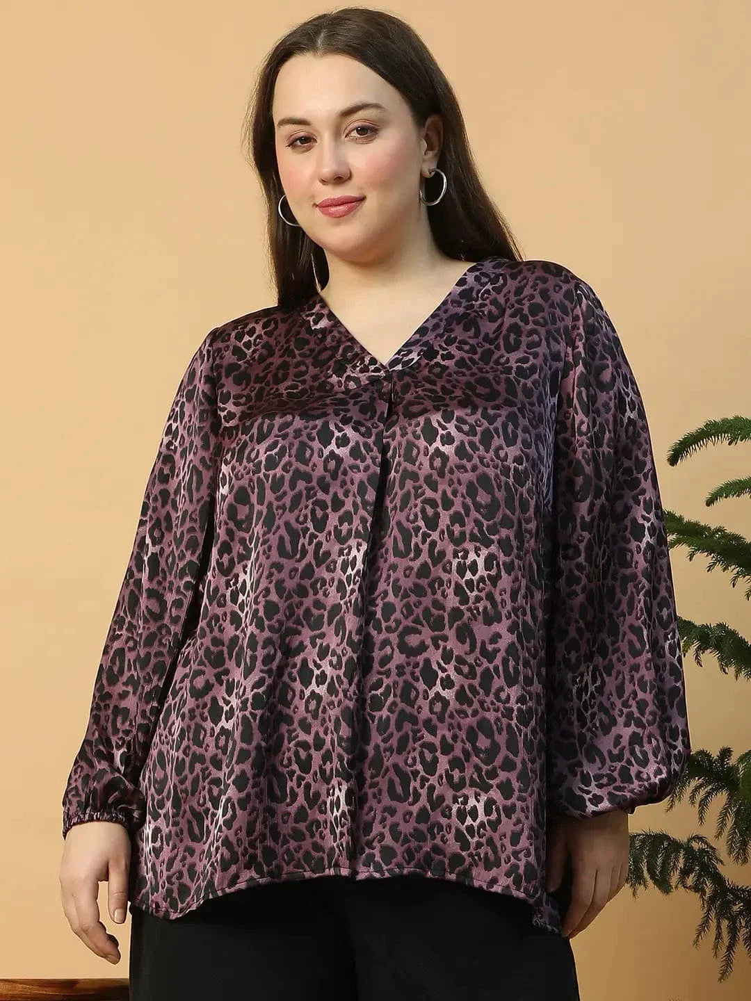 plus-size-top-wine-animal-print