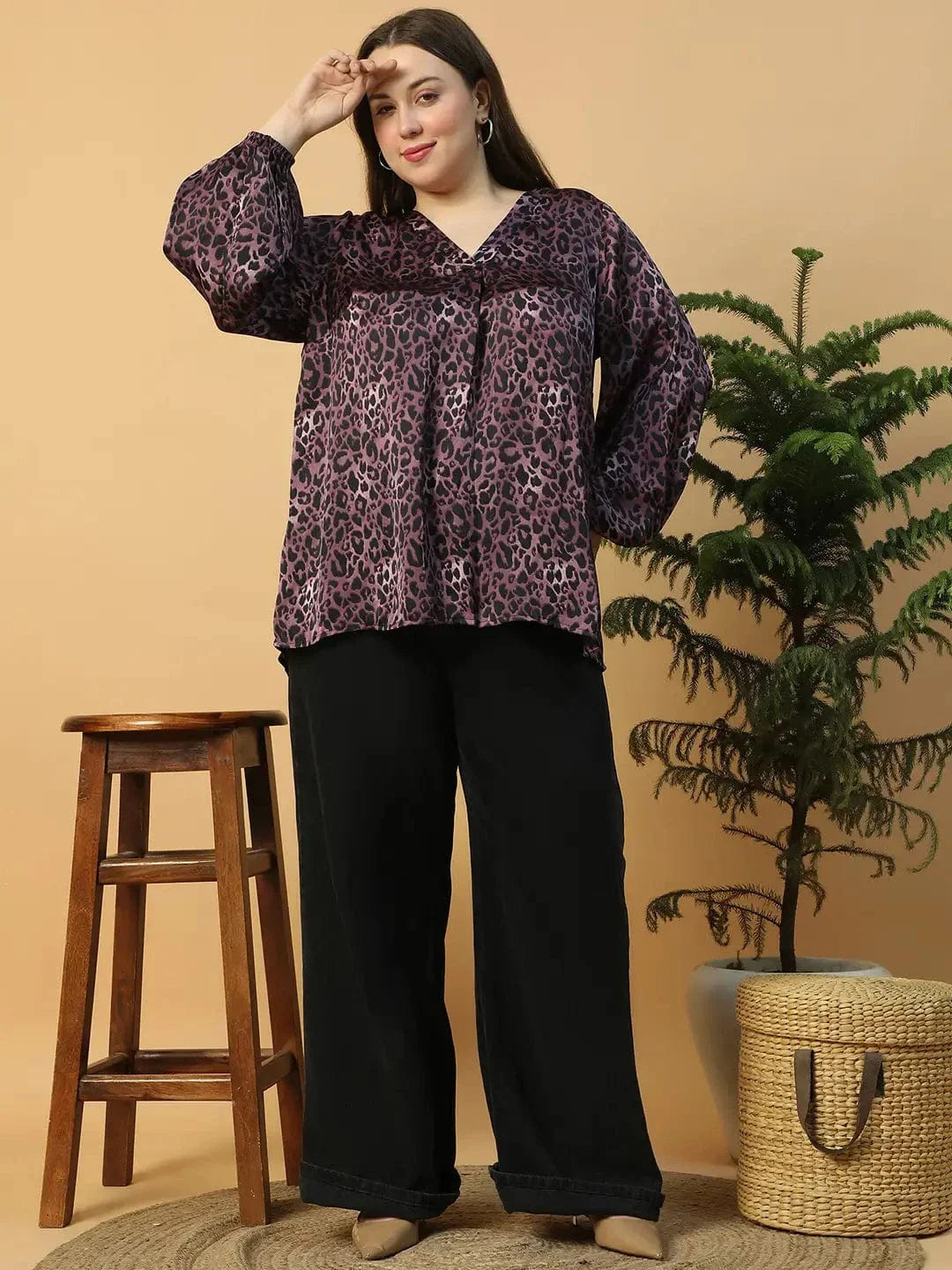 plus-size-top-wine-animal-print