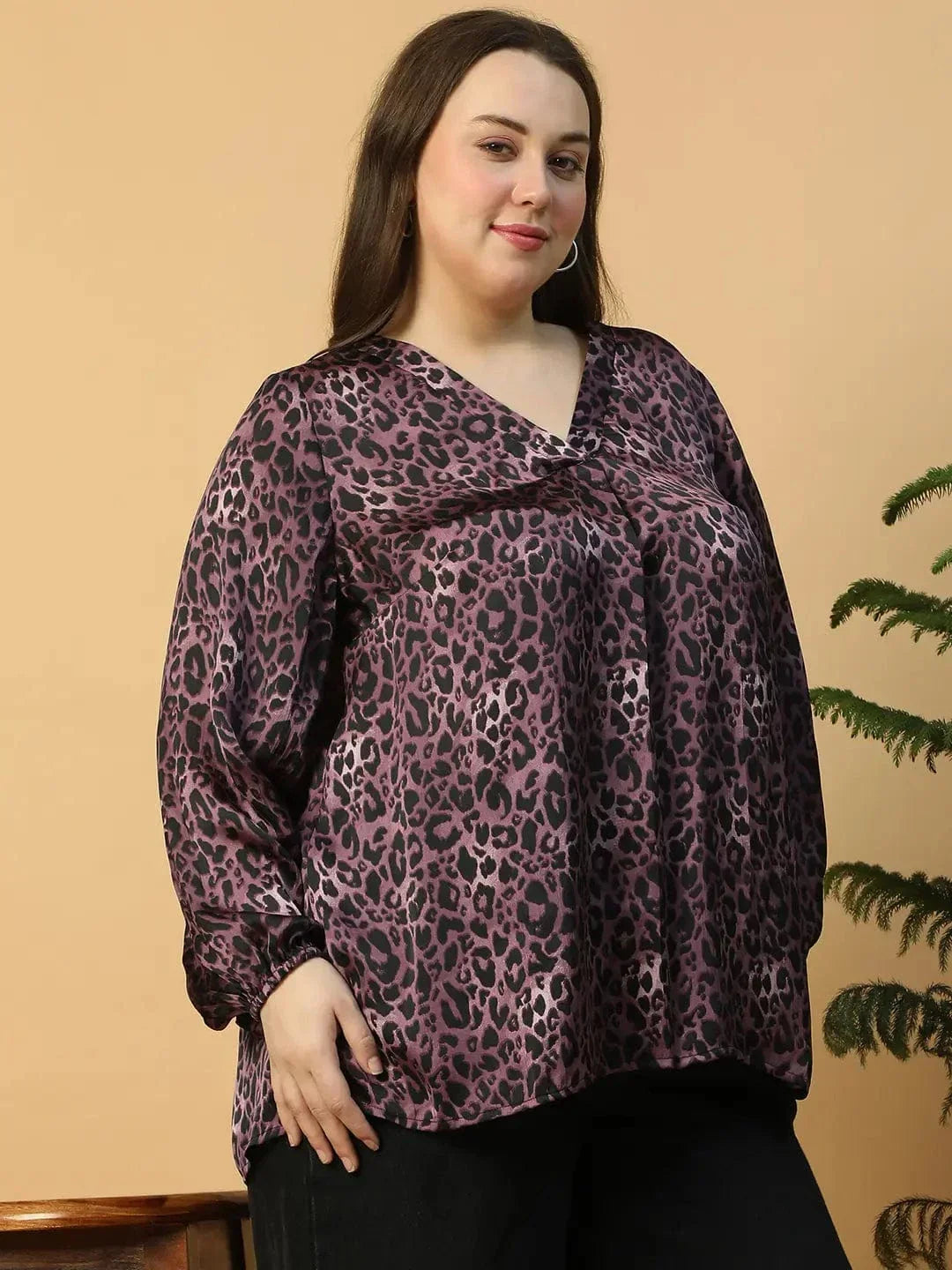 plus-size-top-wine-animal-print