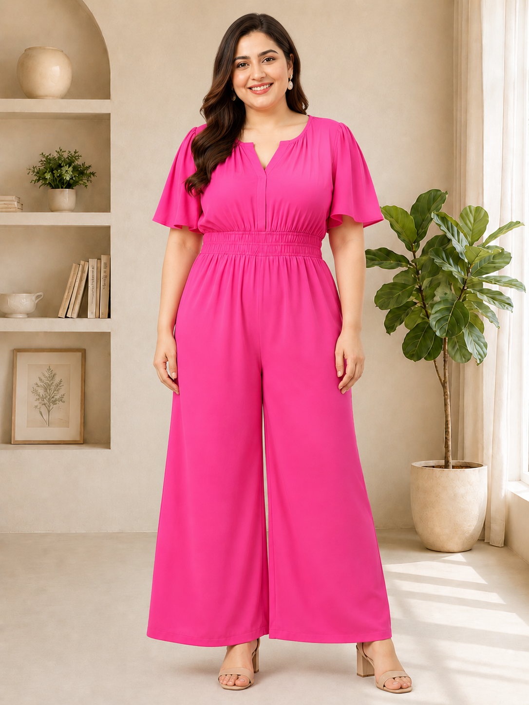 Plus Size Pink Jumpsuit