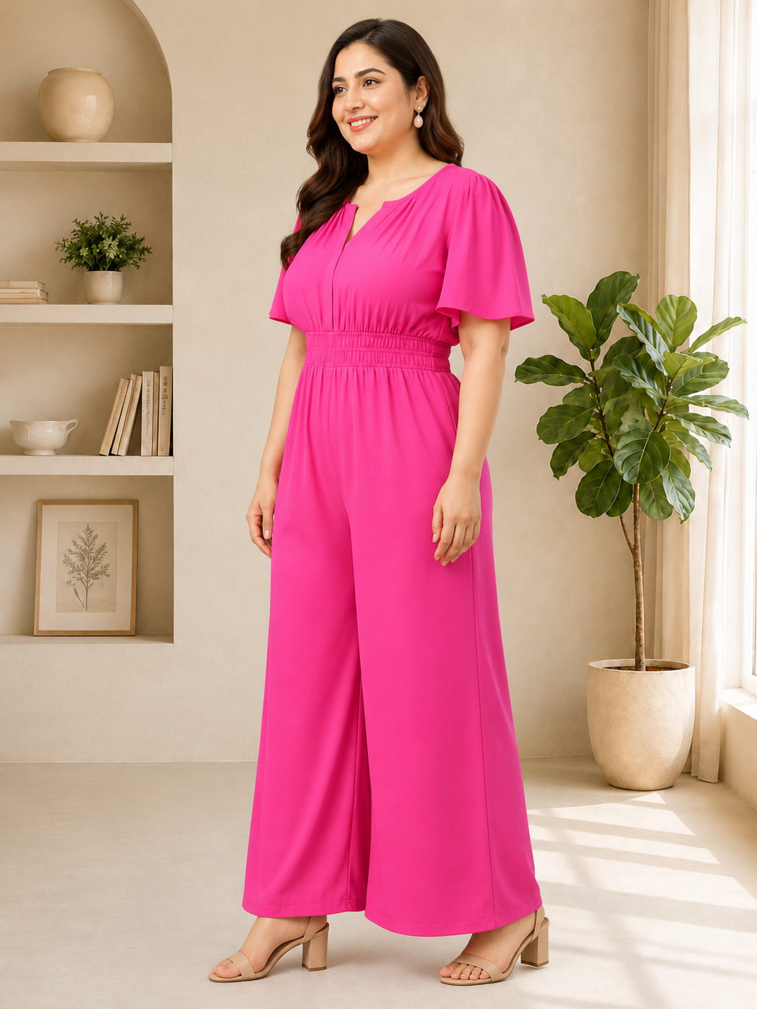 Plus Size Pink Jumpsuit
