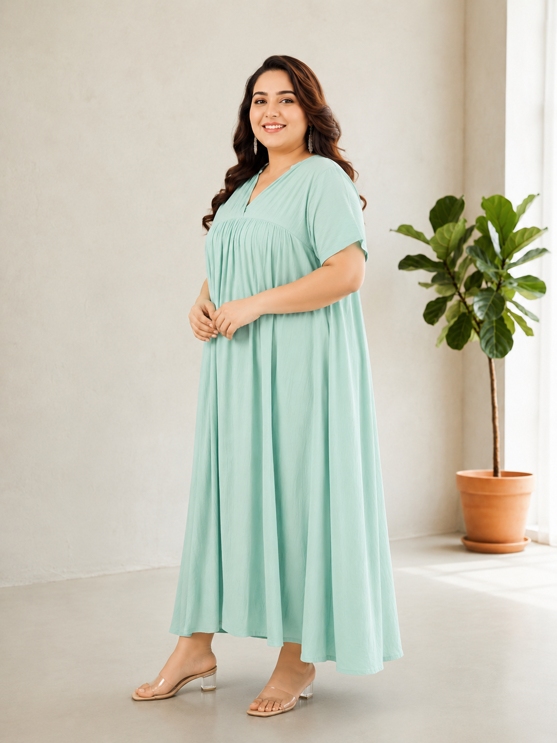 Plus Size Green Dress
