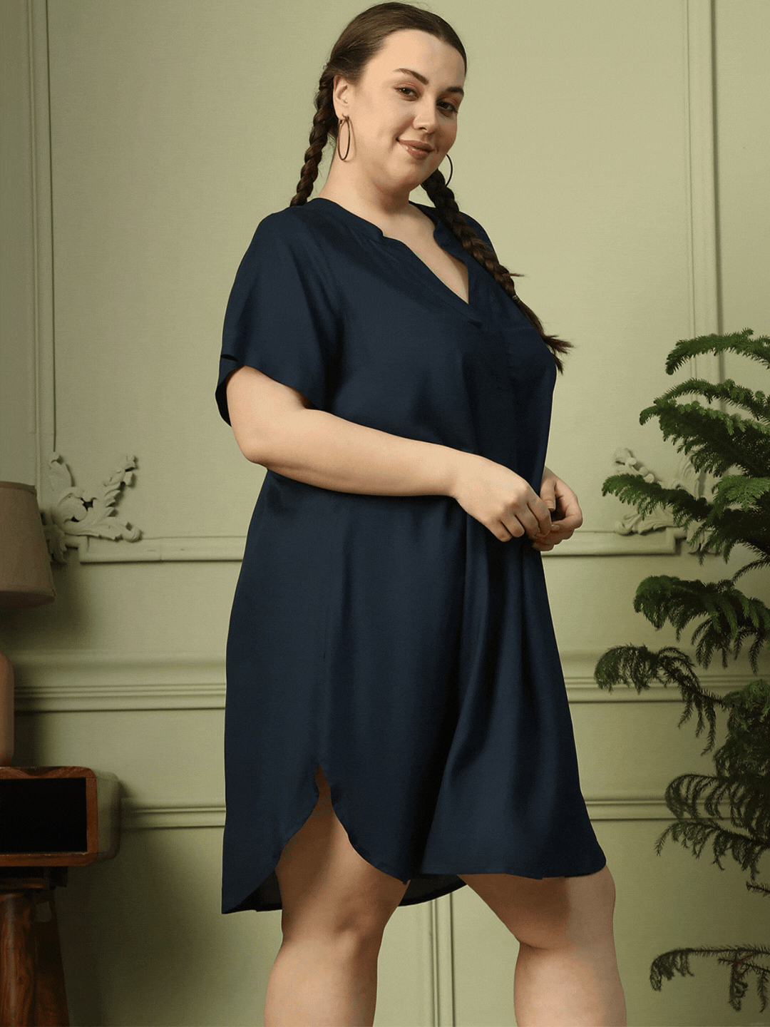 Plus Size Navy Blue Dress