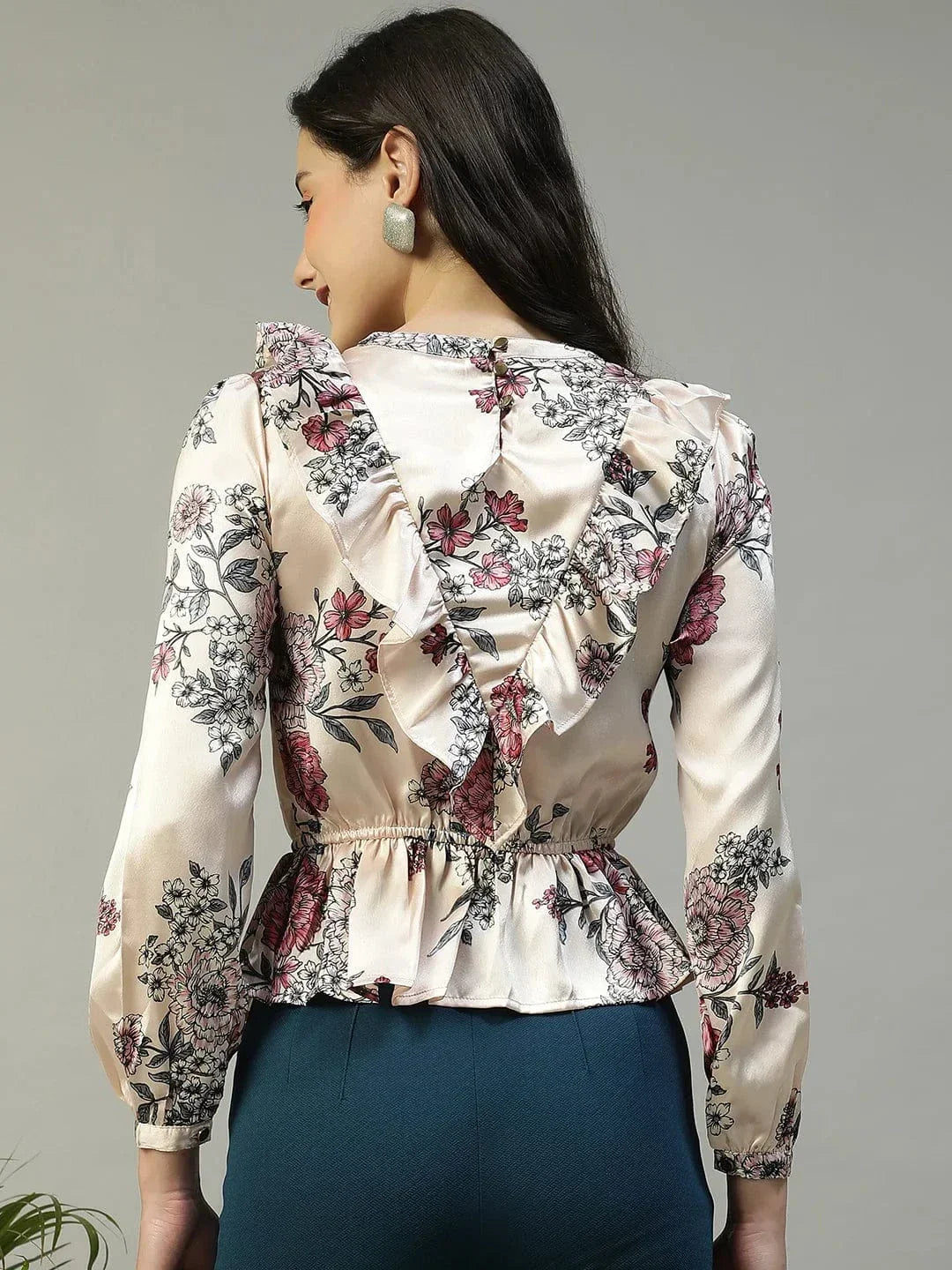Pink Floral Print Top