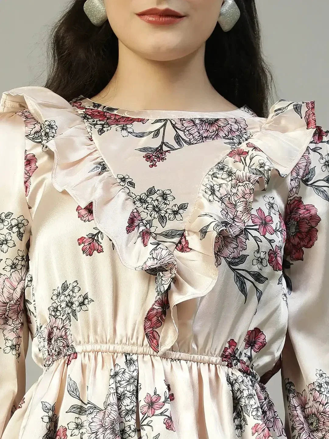 Pink Floral Print Top