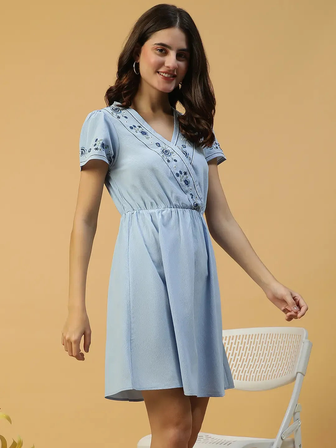 Women Sky Blue Dress
