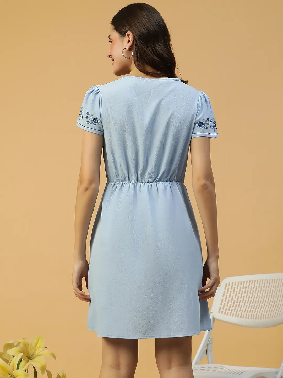 Women Sky Blue Dress