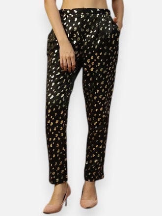 Black Foil Print Pant