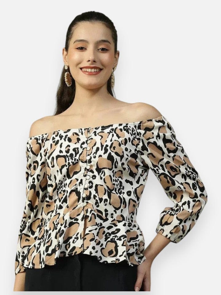 Multicolor Animal Print Top