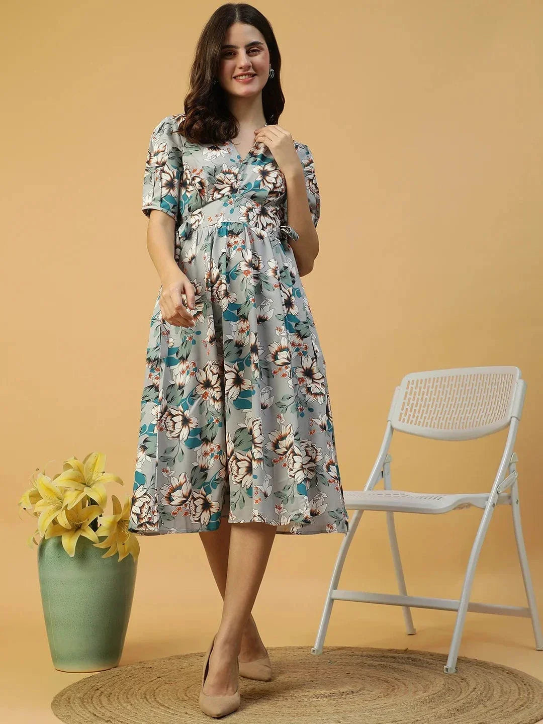 Multicolor Floral Print Dress