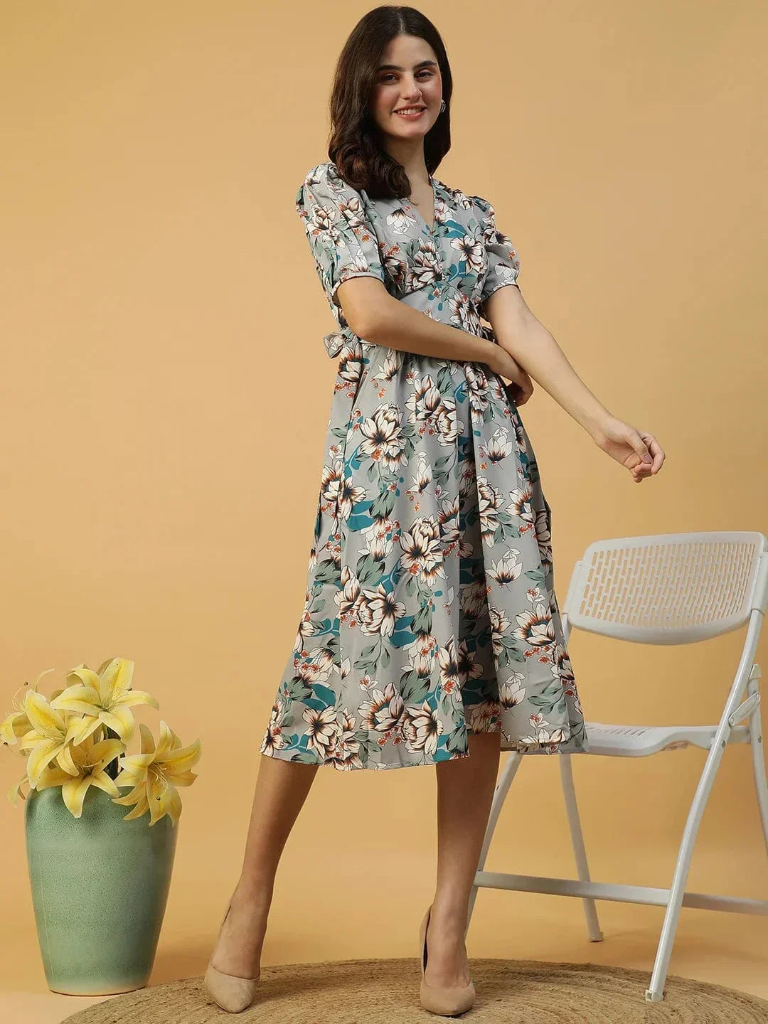 Multicolor Floral Print Dress