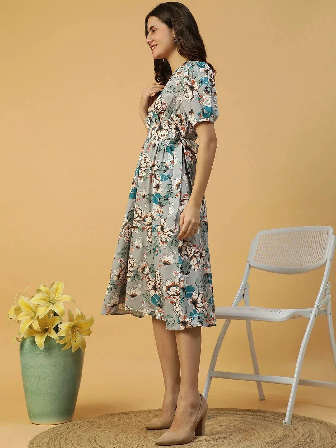 Multicolor Floral Print Dress