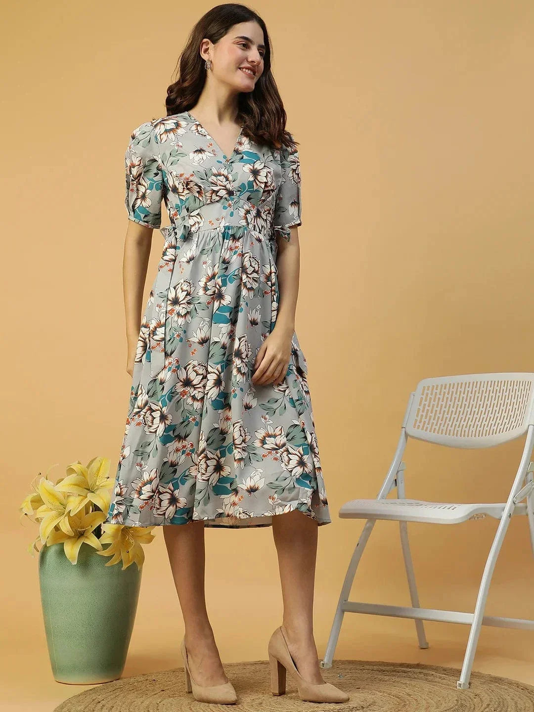 Multicolor Floral Print Dress