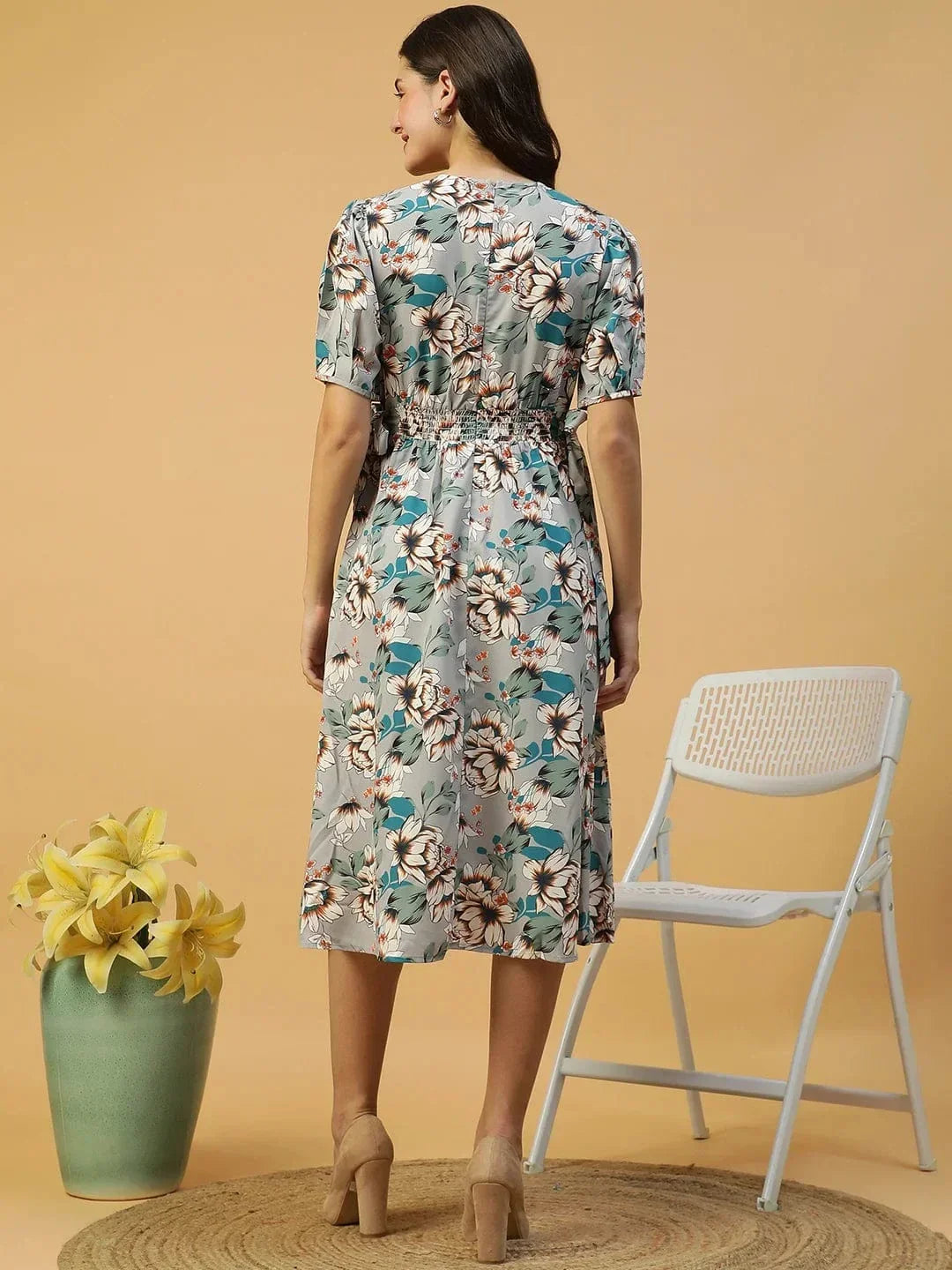 Multicolor Floral Print Dress