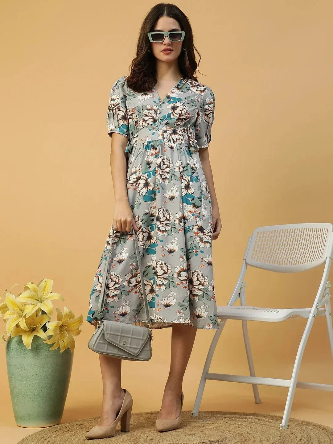 Multicolor Floral Print Dress