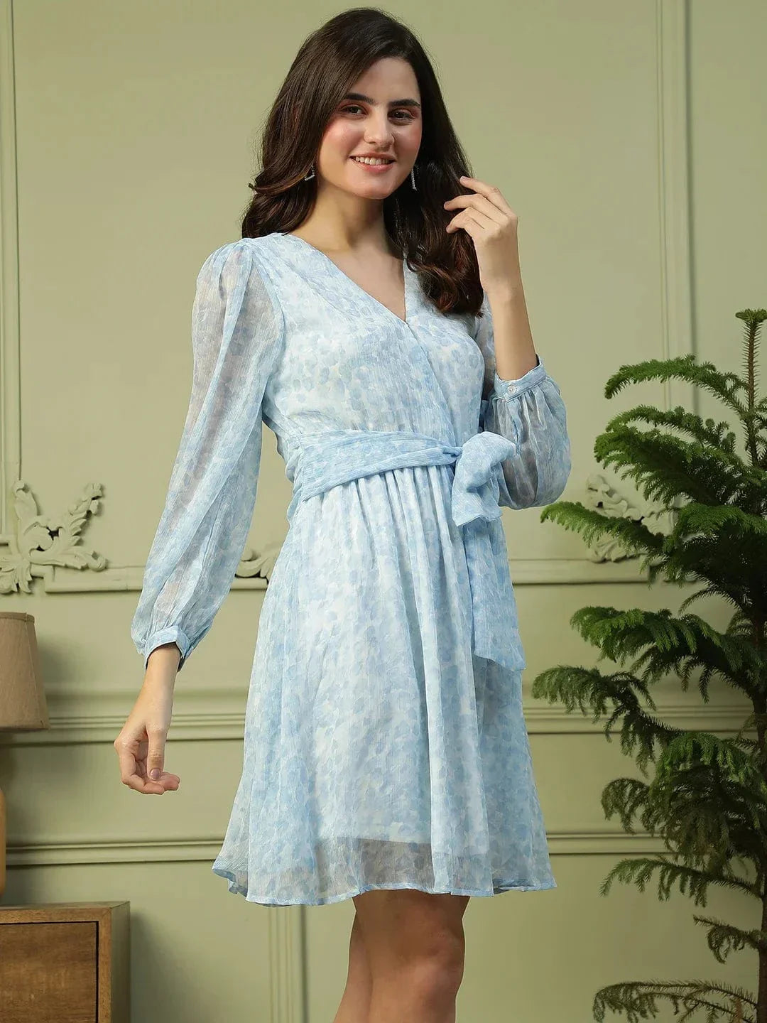 cloudy-blue-tie-up-belt-detailed-women-wrap-dress