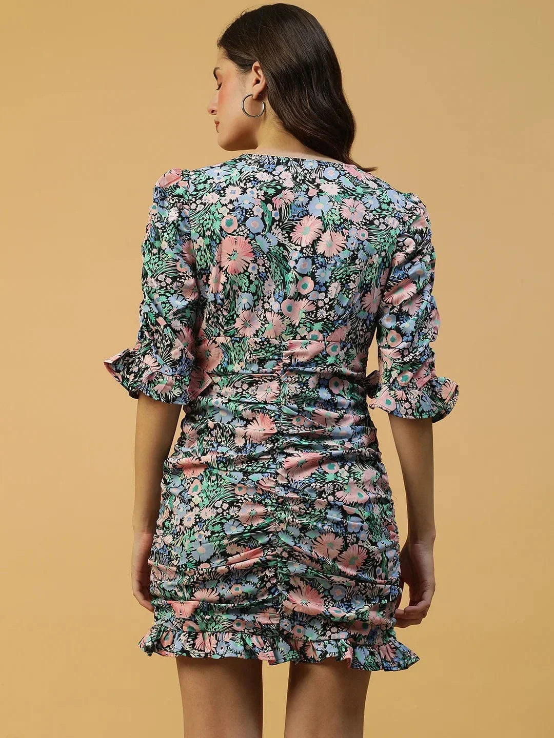 Blue Floral Print Dress