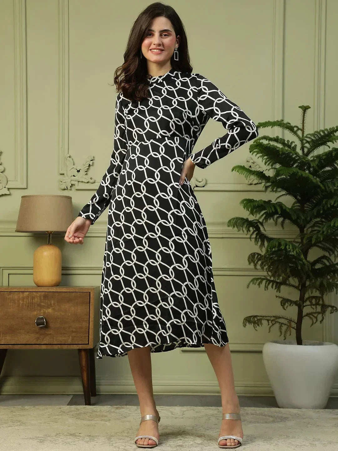 Black Printed Dress