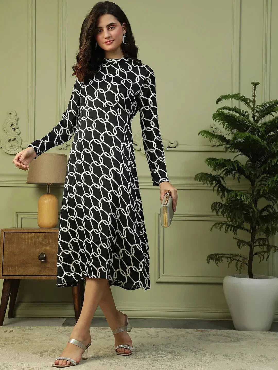 Black Printed Dress
