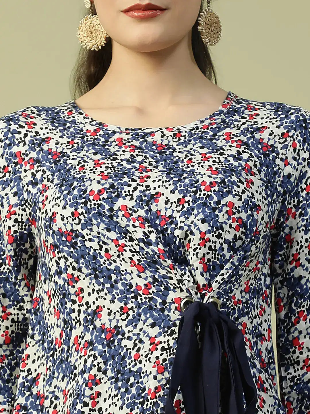 Blue Floral Print Top