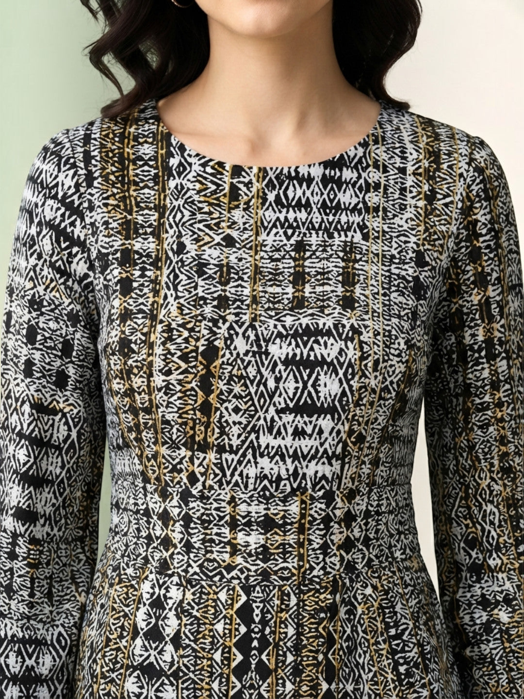 multicolor party dress long sleeve