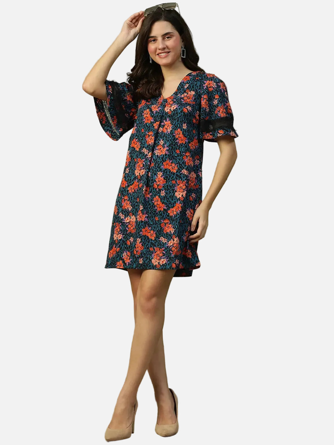 Women Blue Floral Dress