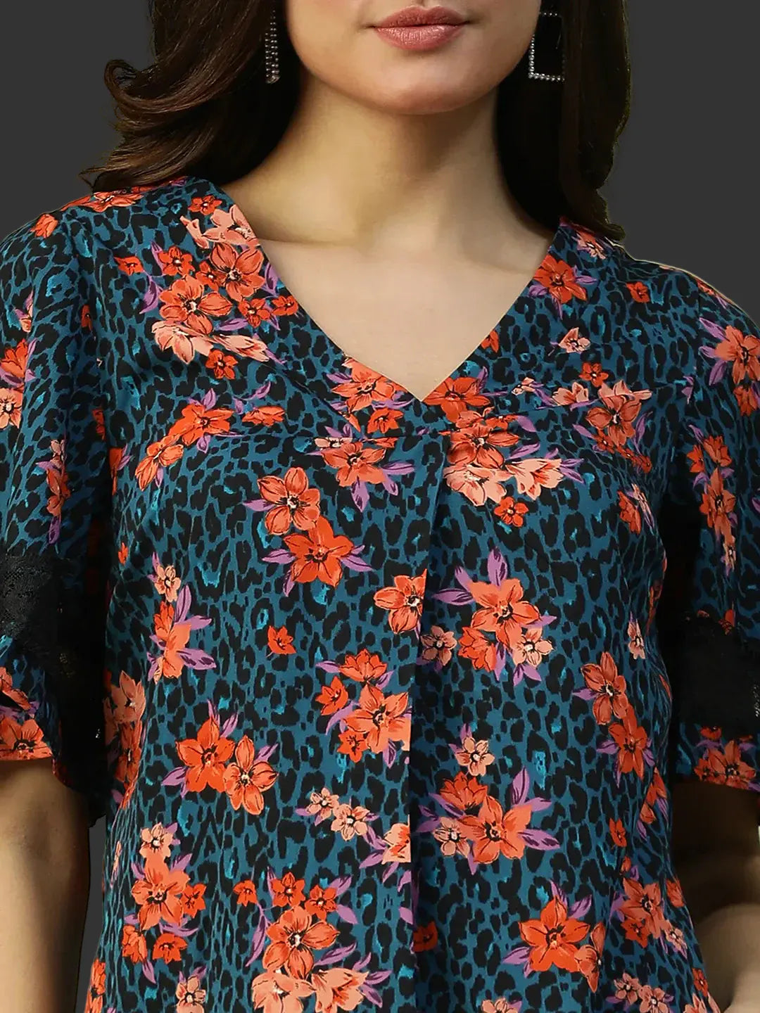 Women Blue Floral Dress