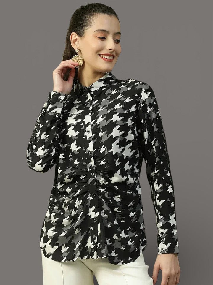 Women Black Printed Shirt