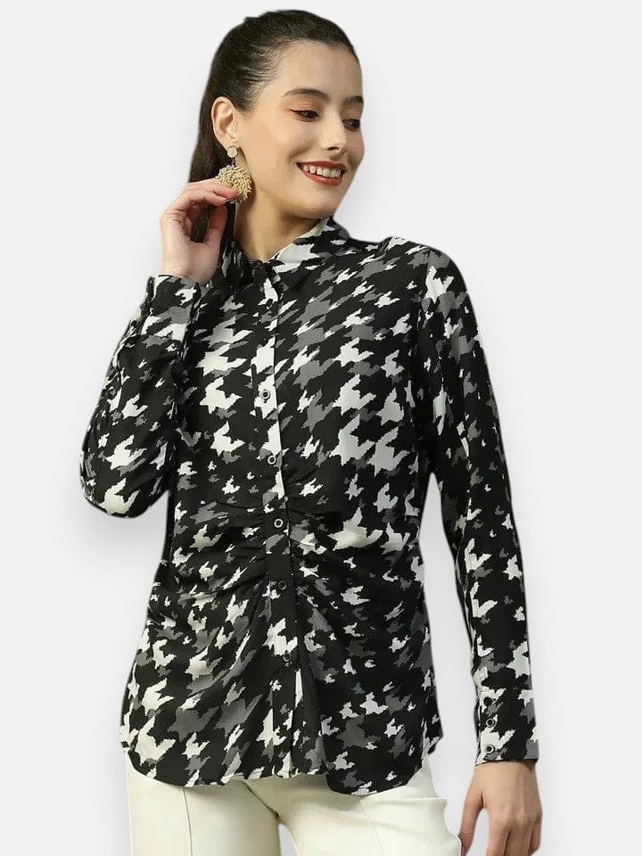 Women Black Printed Shirt