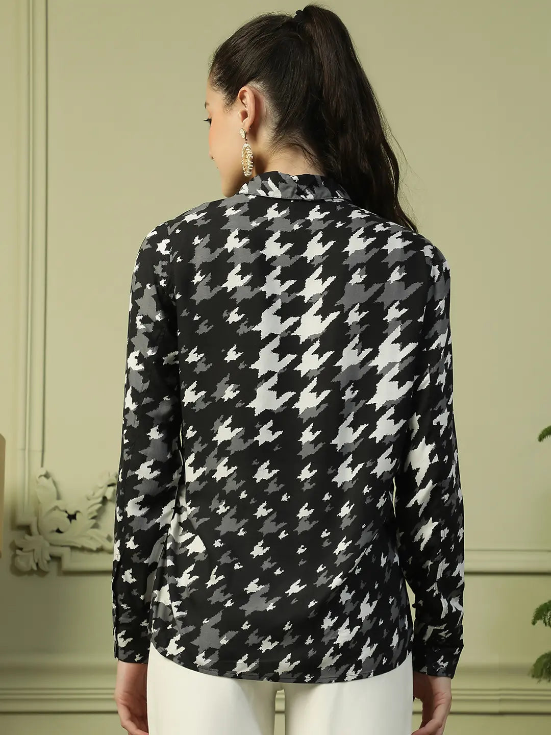 Women Black Printed Shirt
