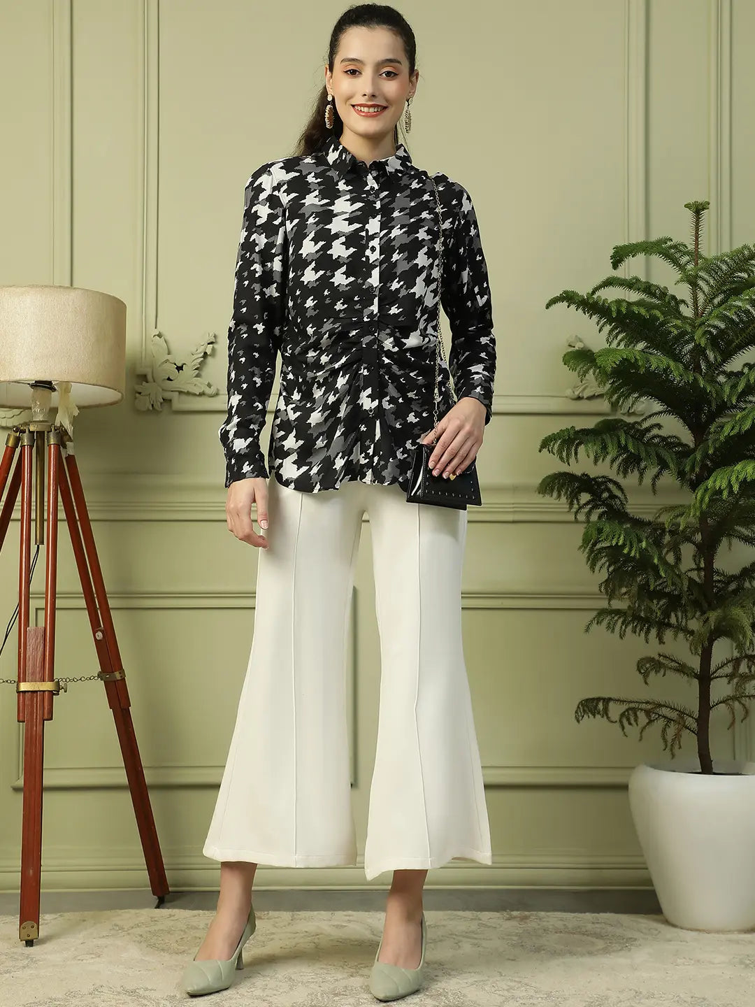 Women Black Printed Shirt