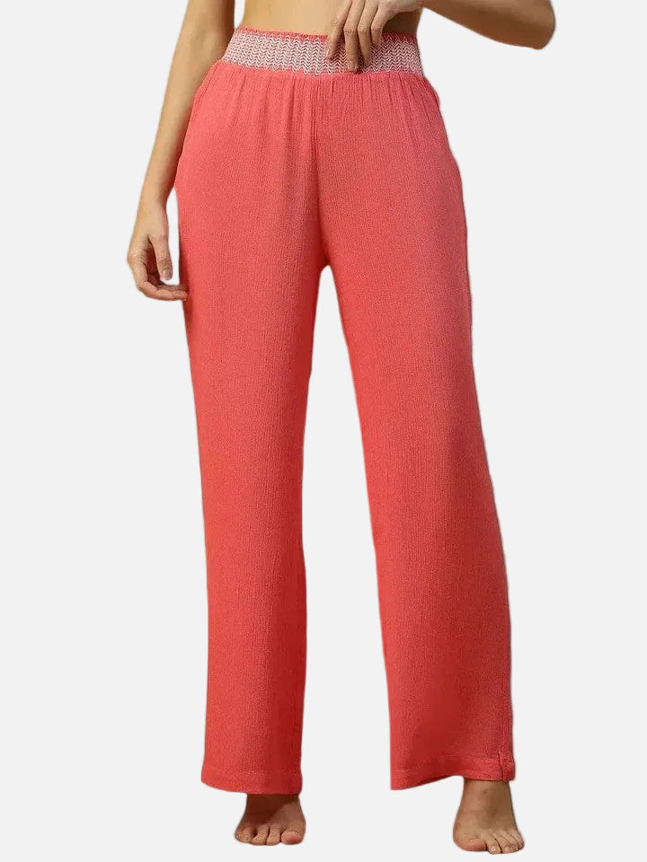 Women Red Beachwear Pant