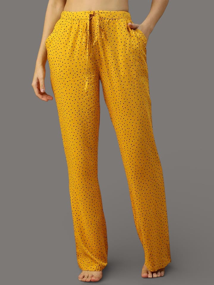 Yellow Printed Nightwear Pajama