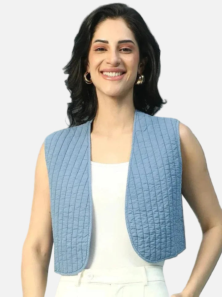 Blue Cotton Shrug