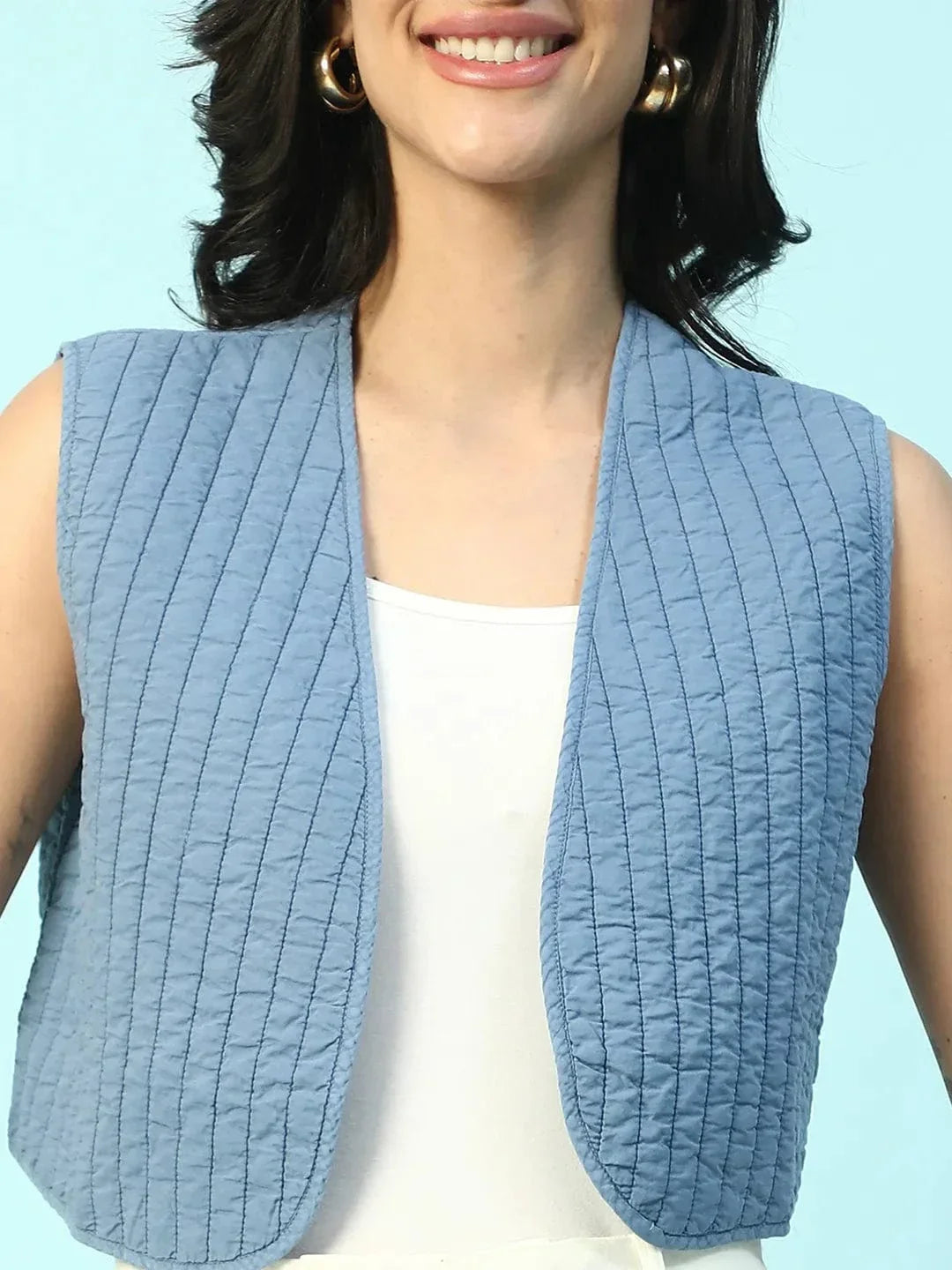 Blue Cotton Shrug